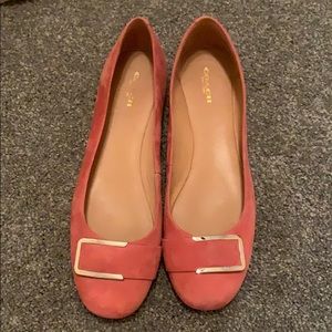 Pink coach flats